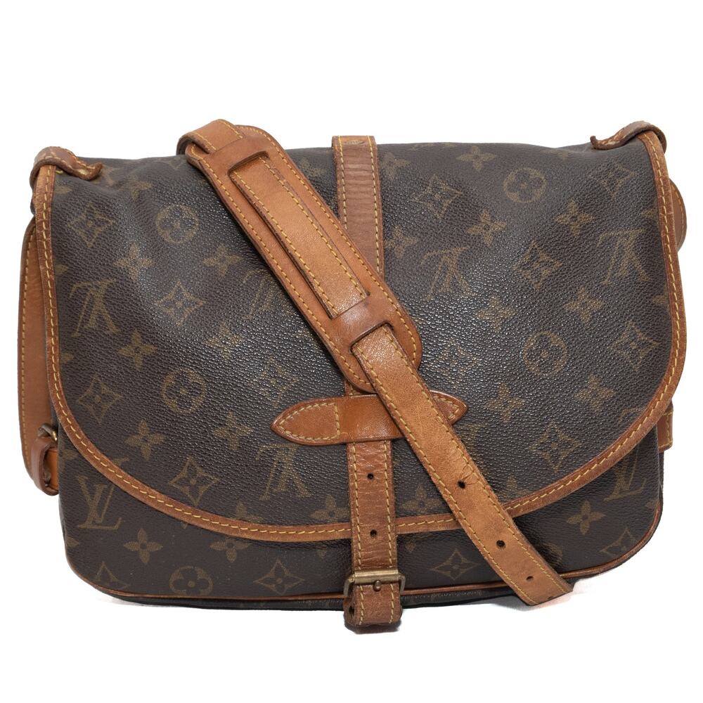 Vintage Louis Vuitton Monogram Saumur 25 Saddlebag Crossbody Purse France